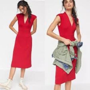 NWT Anthropologie Novah Cap Sleeve Midi Dress Size 2